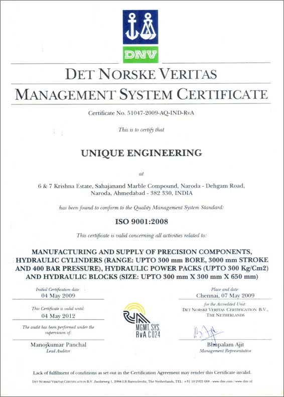 ISO 9001:2008 Certificate